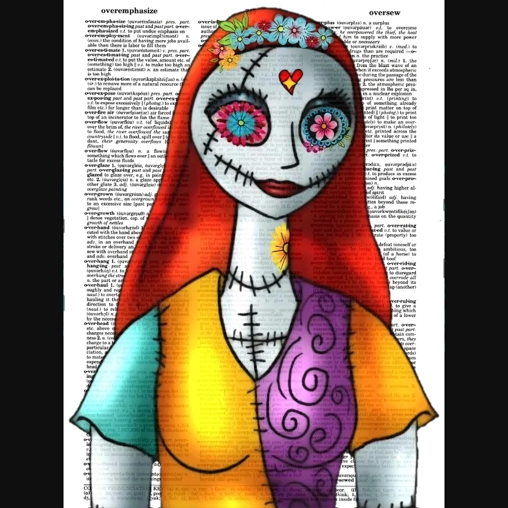 Nightmare Before Christmas Sally Dictionary Print